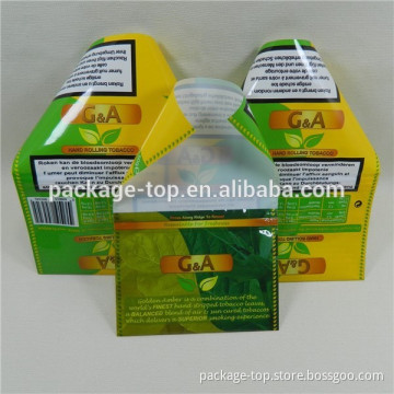 plastic tobacco pouch/ hand rolling tobacco pouch bag with ziplock